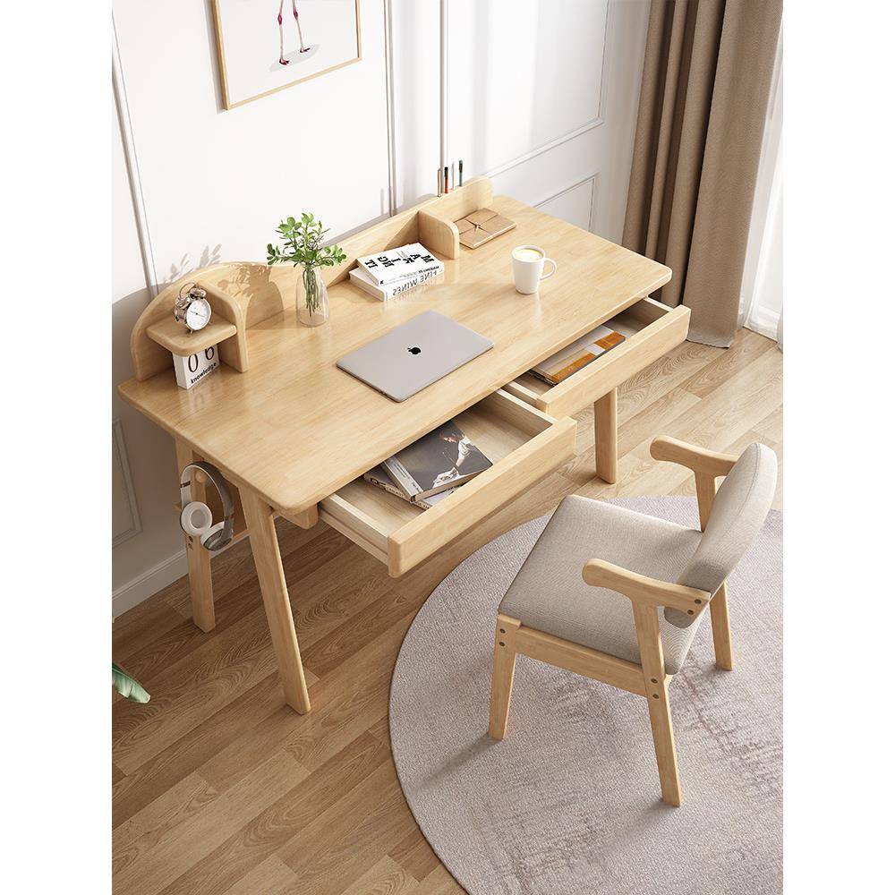 实木书桌家用学生写字桌简约台式电脑桌经济型简易写字台办公桌子