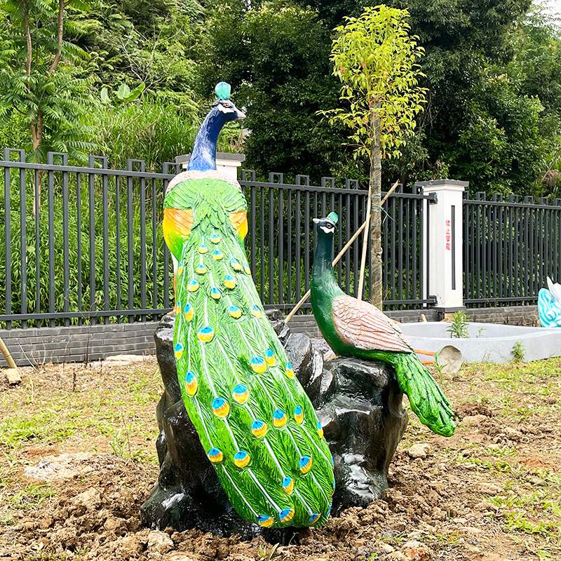 生物园仿真动物雕塑教学模具孔雀模型学校公园景观户外装饰摆件