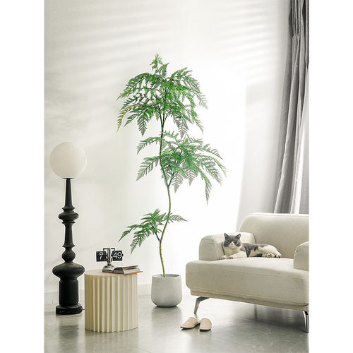 客厅装饰摆件蓝花楹盆栽仿真绿植假树玄关造景树植物蓝花楹仿真树