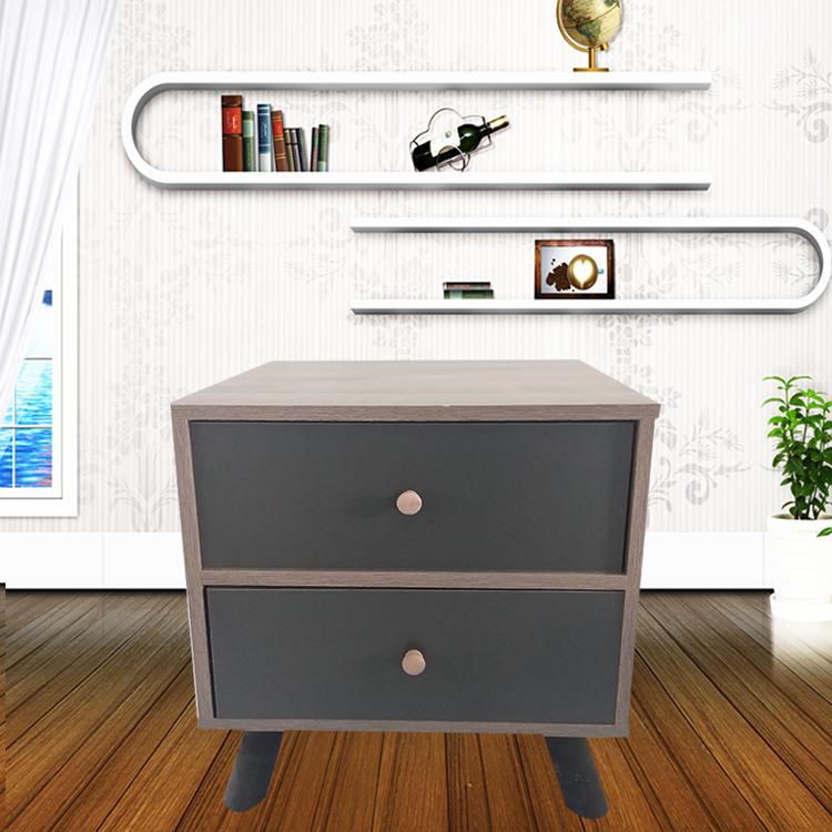 木质收纳柜欧式新款短腿简易床头柜板式储物柜床头柜
