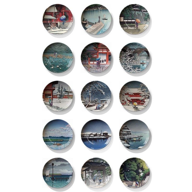 日式风情画装饰挂盘子壁挂盘墙挂盘子挂盘K画盘圆盘挂墙盘川n巴水,家居饰品,工艺画,淘宝优惠券,粉丝福利购,淘宝优惠卷