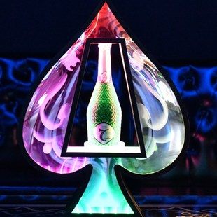 金质酒具黑桃A香槟酒座底座发光酒D座酒吧发光新款底座酒架洋酒座