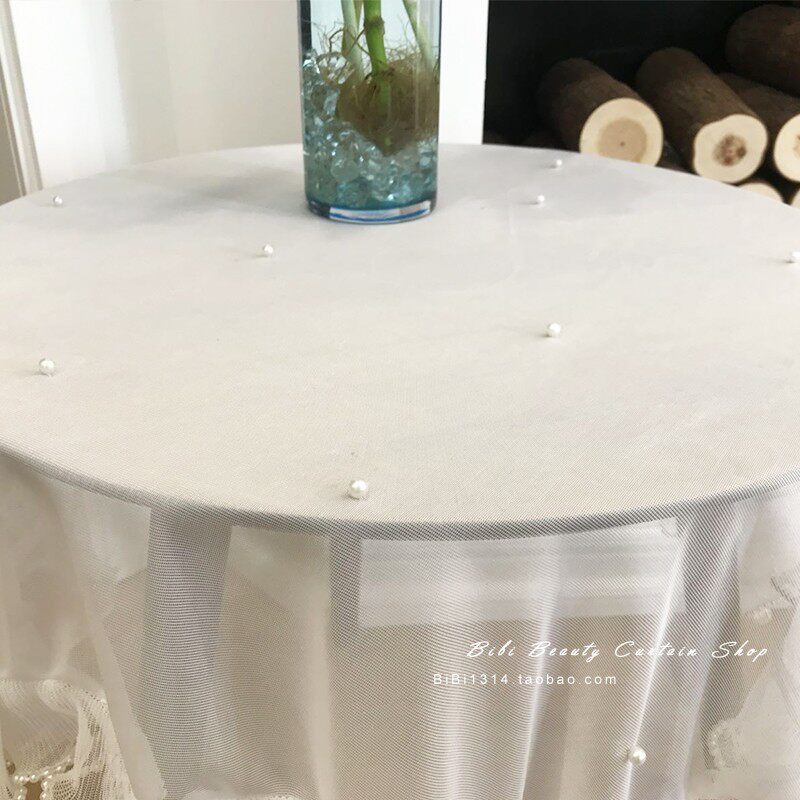 法式梦幻遗落的珍珠纱质方型圆型桌布万能Q防尘盖布床头柜盖巾,居家布艺,桌布,淘宝优惠券,粉丝福利购,淘宝优惠卷