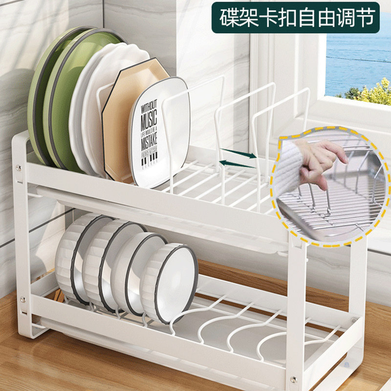 不锈钢碗碟架厨房l置物架桌面放碗架沥水架双层台面碗筷窗台收纳,厨房/烹饪用具,碗架,淘宝优惠券,粉丝福利购,淘宝优惠卷