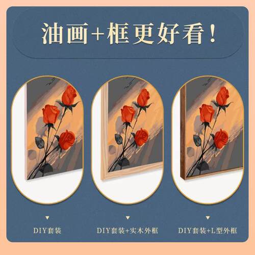 ◎月貌花容数字油画diy填充手绘丙烯画手工涂鸦填色油彩画