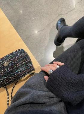 BeVista[云华2.0]秋冬款羊毛美腿显瘦修身格雷系竖纹莫代尔打底袜