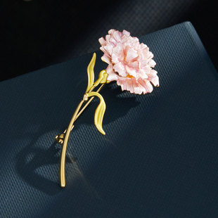 时尚 日本品质新款 优雅康乃馨胸针礼物纪念品高级感胸花女高档精致