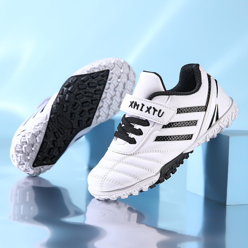 专业儿童足球鞋男女童魔术贴碎钉tf中小学生儿童草地训练防滑球鞋