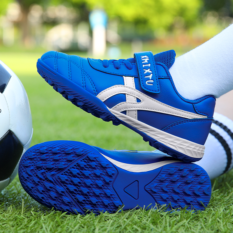 正品品牌儿童足球鞋碎钉男女小学生防滑训练鞋魔术贴短钉人造草地