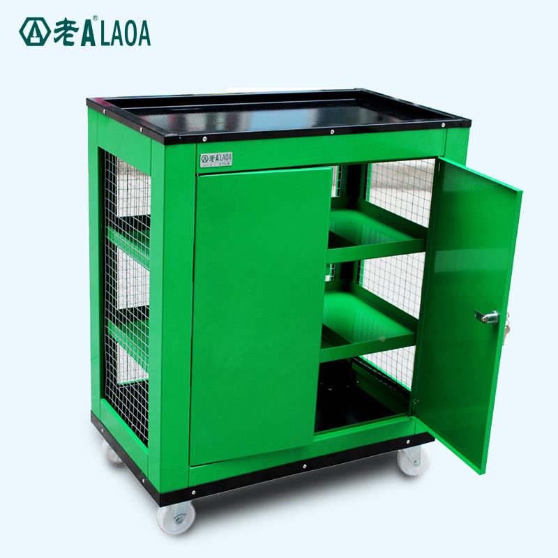 老A三层工具车汽修手推车多功能收纳柜工厂车间用带锁工具架子层