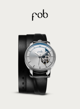 FOB手表新款R360小众个性机械腕表法国进口小表盘配三环牛皮表带