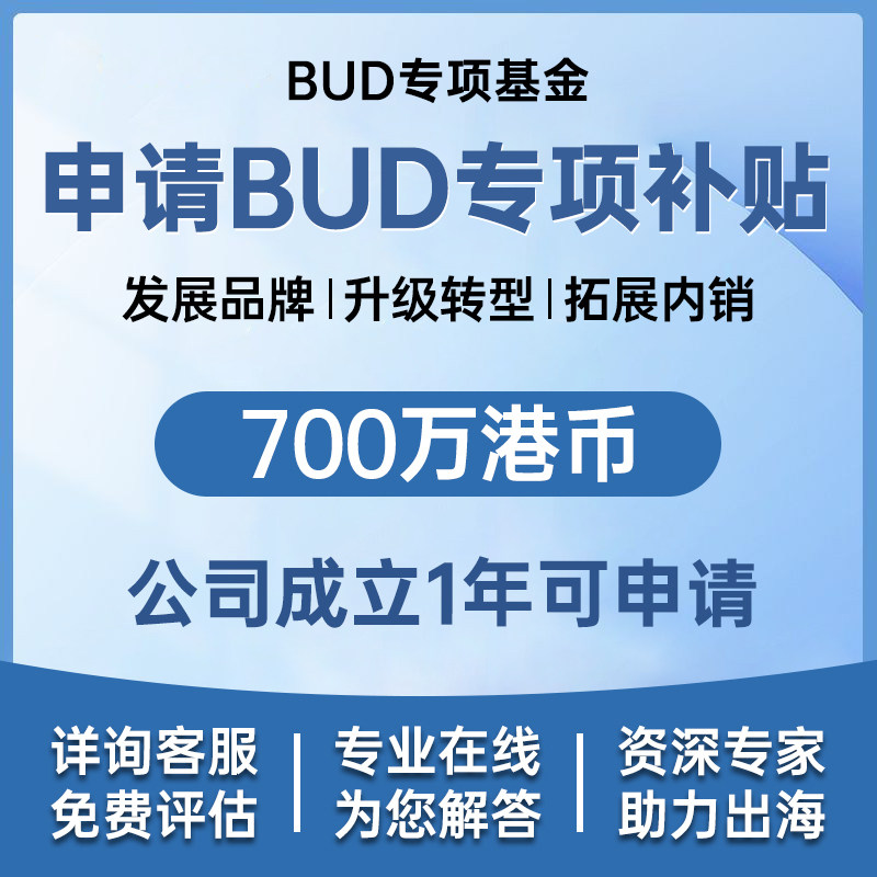 香港BUD创业补贴专项基金申请公司注册年审审计待办跑腿扶持深圳