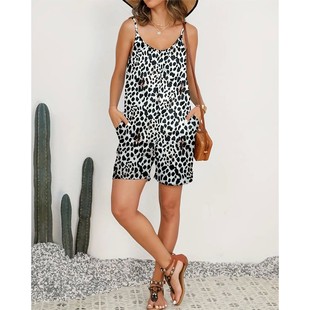 Loose camisole jumpsuit shorts for women女士宽松吊带连体短裤
