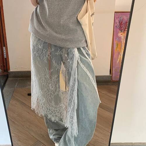 罩裙系绳屁帘半身裙女 Fold over skirt, tie rope, fart curtain