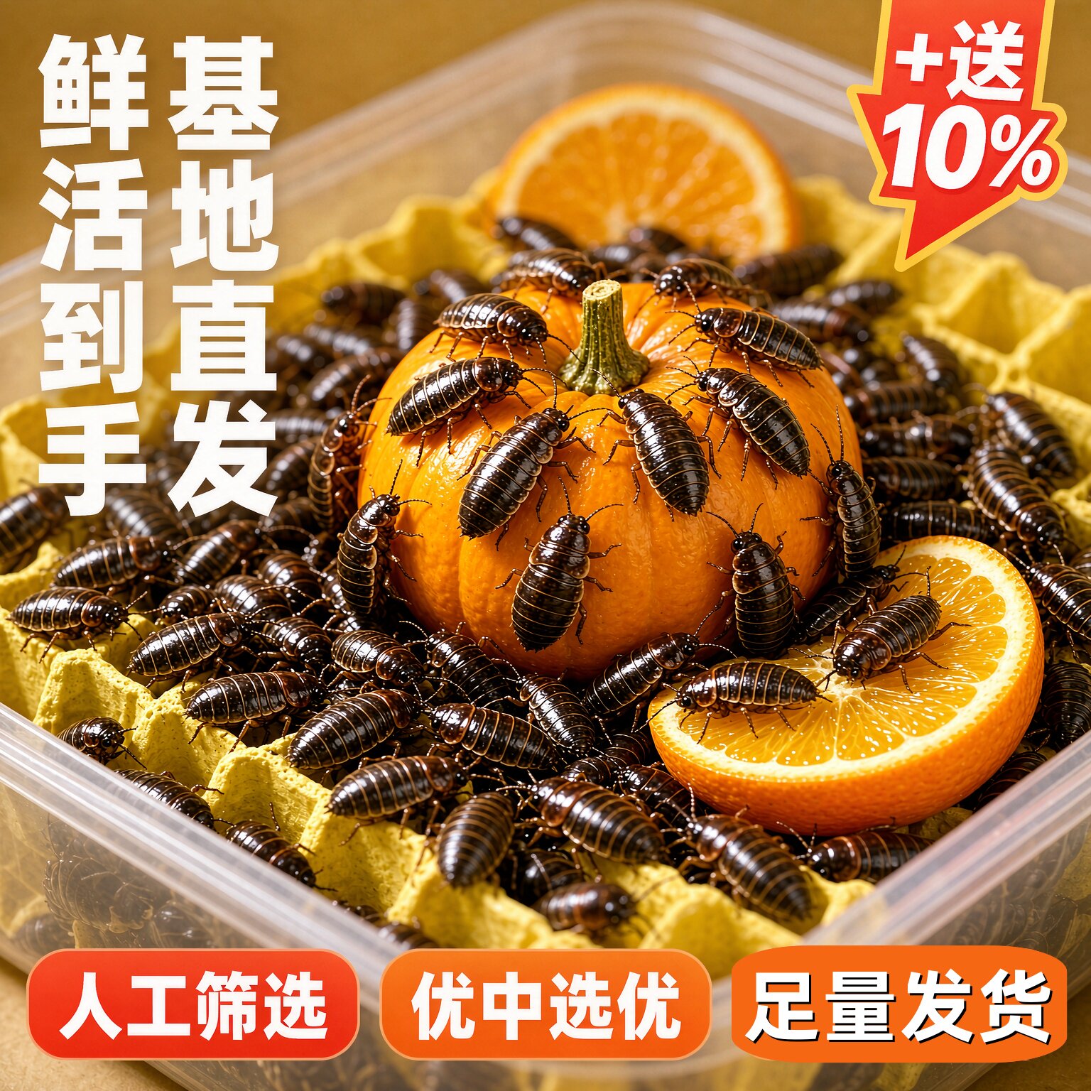 杜比亚蟑螂活体饲料 鬃狮 守宫爬虫/鸣虫食物