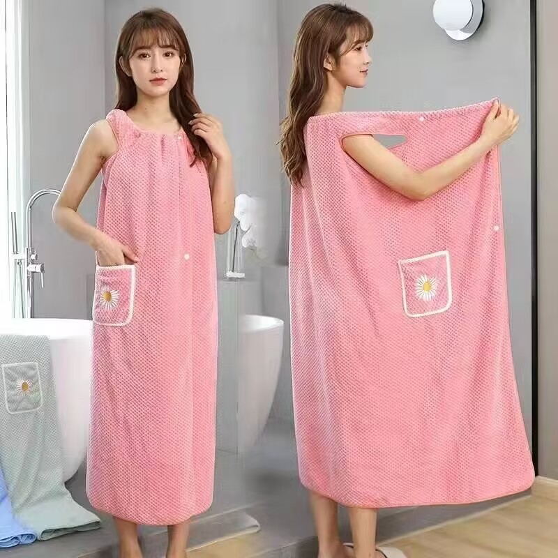2025新款浴巾家用女可穿可裹非纯棉全棉吸水洗澡大人浴裙浴袍睡袍