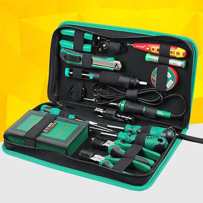 老A 家用维修电讯工具53件电烙铁电工维修工具 多功能螺丝刀套装