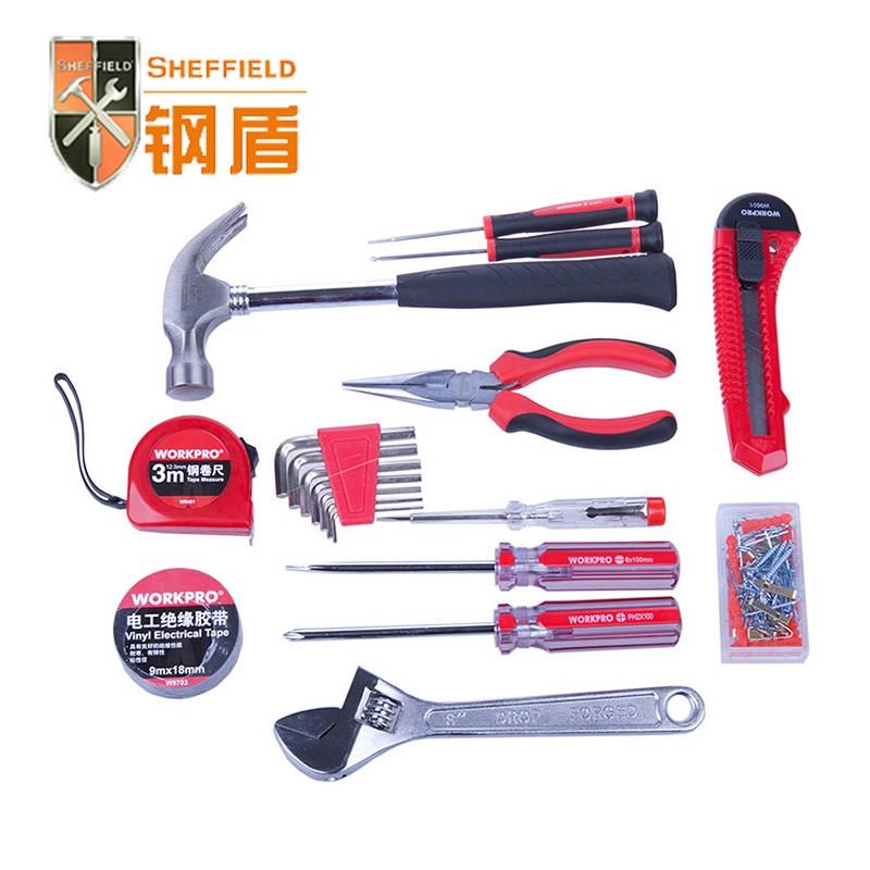 钢盾（WORKPRO）20件套家用工具组套 扳手 螺丝刀 钳子 锤子W1119