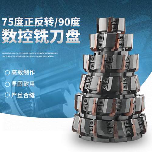 常州重型刀垫式双压块可转位铣刀盘GMA75度ZMA90度平面粗铣铣刀盘