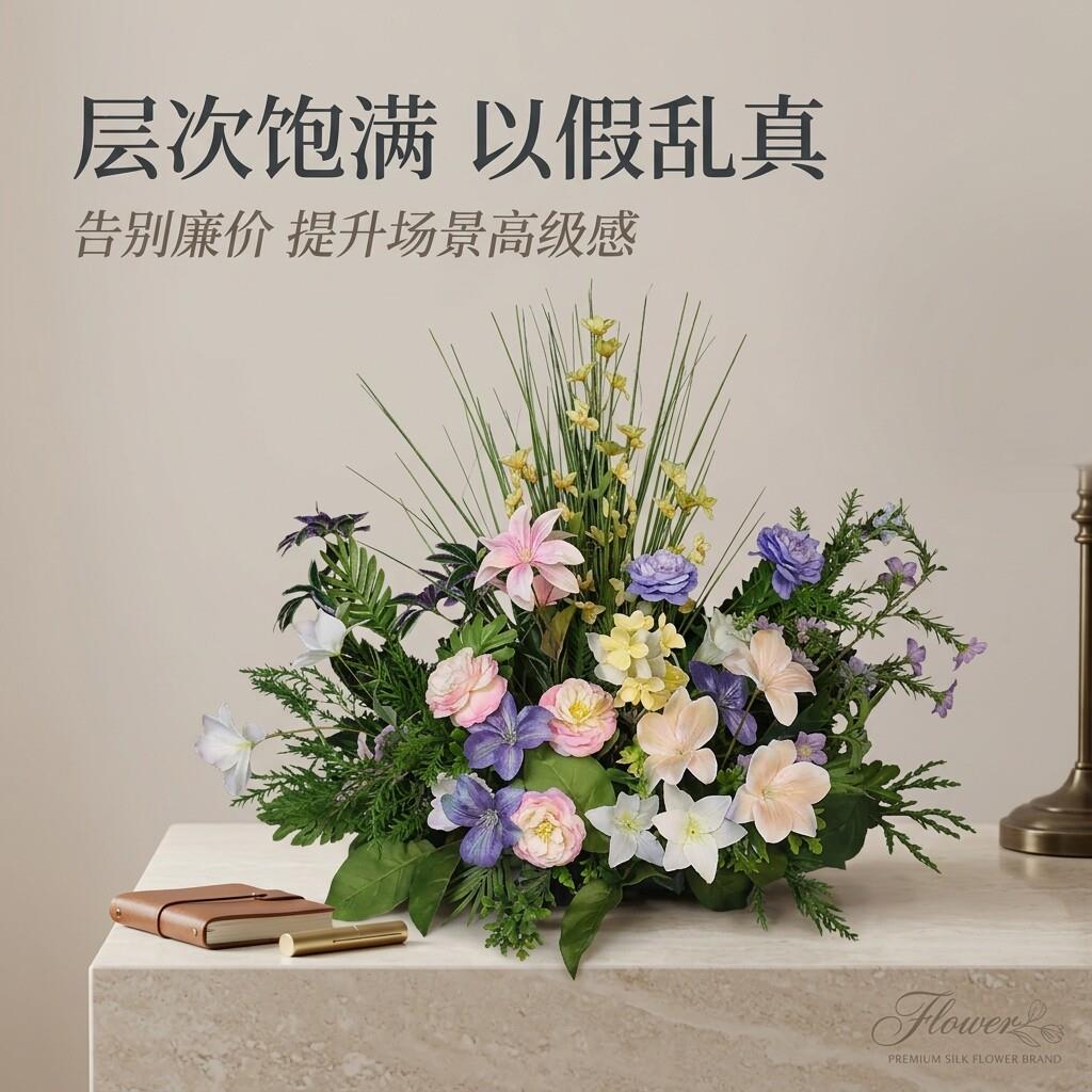 婚庆森系地排包邮仿花户婚礼外装饰仿真卡花宴真会活动迎宾打布置
