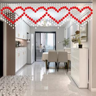 门帘GTI现水珠晶帘隔断202风5新款高档玄关卧室挂饰水半帘子代简