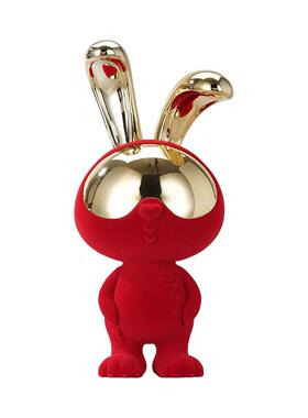 现代酒轻兔子摆件柜展示柜客装饰电厅视玄关摆设乔迁LNO奢新年礼