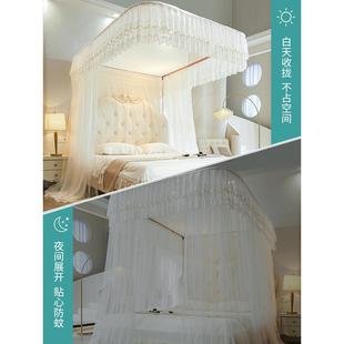 风u型导轨蚊帐家用2支ZWAMEJ 卧高级落地宫廷公主纹账 W0室25新款