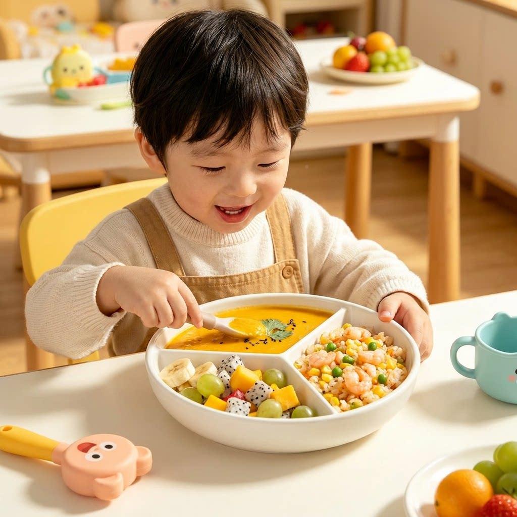 格蒸盘宝一蒸TOP食品级婴儿辅食分格盘宝锅子陶三瓷分隔蒸碗分餐