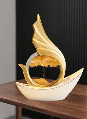 一帆风帆船厅流沙画开业摆件轻奢高SHDK2541档客酒柜顺办电视柜公