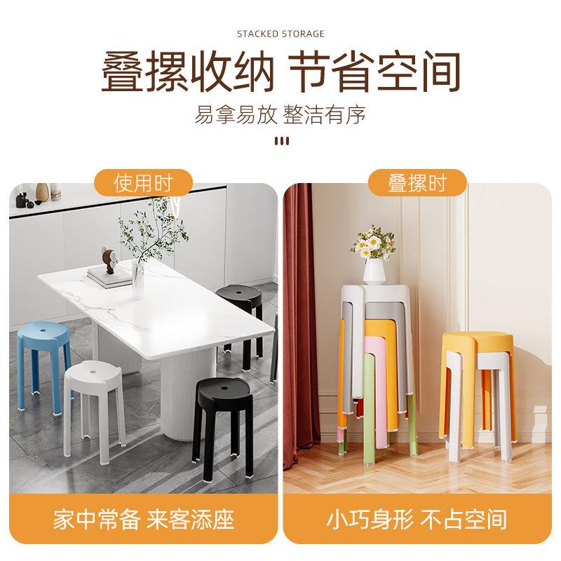 特塑厚料椅凳子家用风加厚可叠放现1002XFD代简约车板凳大人结实