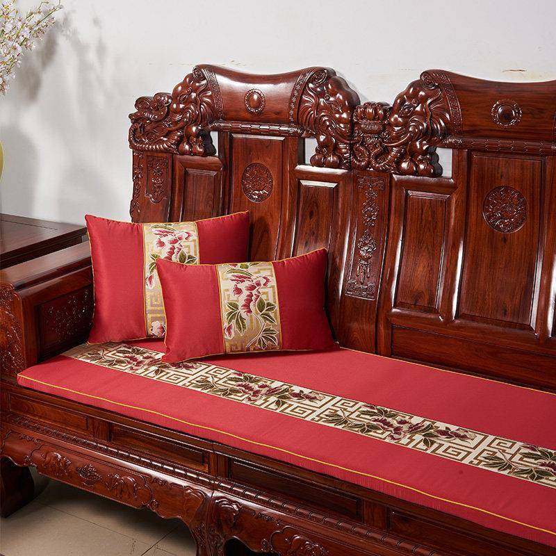 红木沙沙发坐垫ZHM中式实木家俱发罩椅垫靠套背带加厚海绵垫防滑