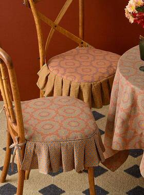 阳春小镇椅垫子子坐垫四防滑家用椅April To垫座垫覆古餐季椅荷垫