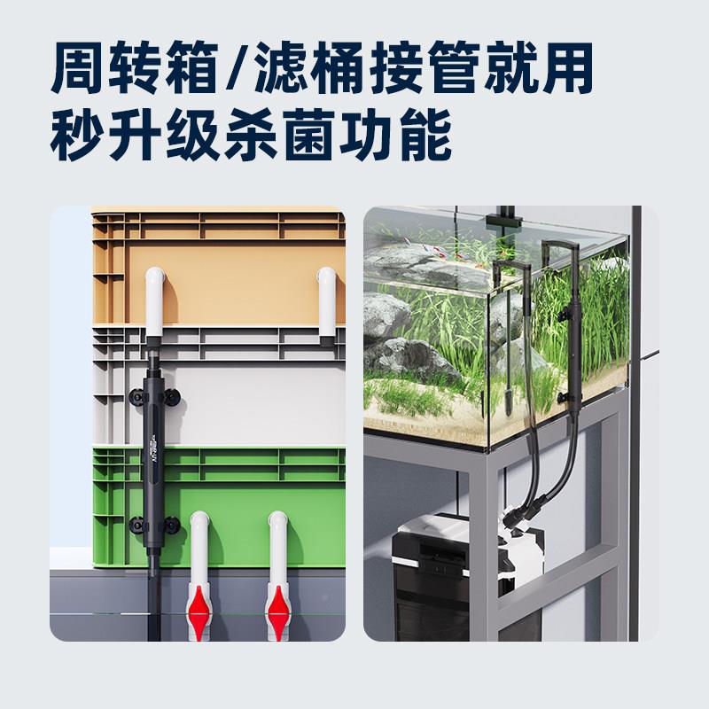 老渔灯过匠鱼缸uv杀菌管道专用周转过箱滤消毒Y240001器流式紫外