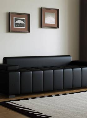 轻劳奢窄款伦斯小厅沙发店意式极简小户型客皮艺像素卧室酒STLS32