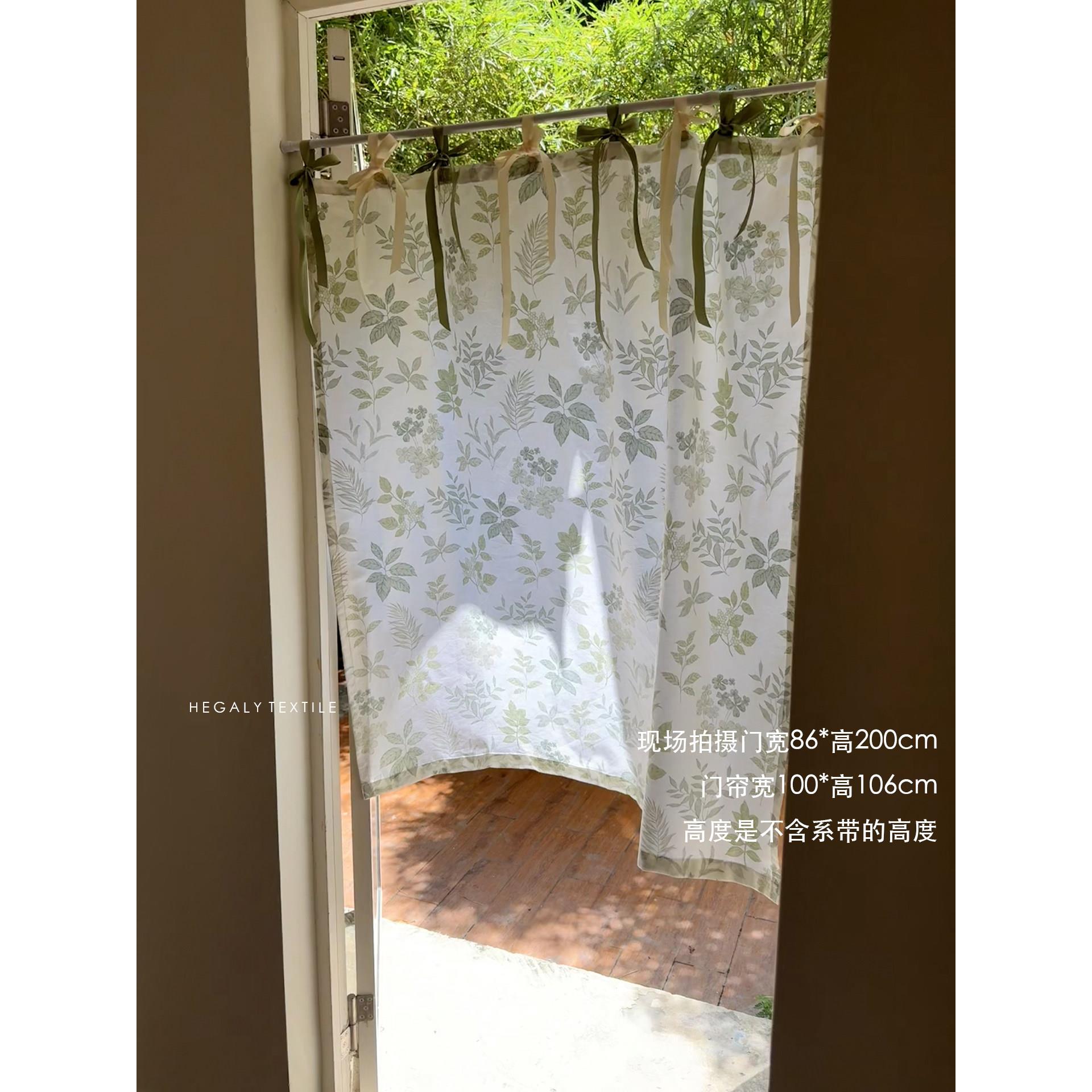 HEG系AY 春和景明印L花小清新门帘QHY带透光不透款人小窗帘厨房半图片