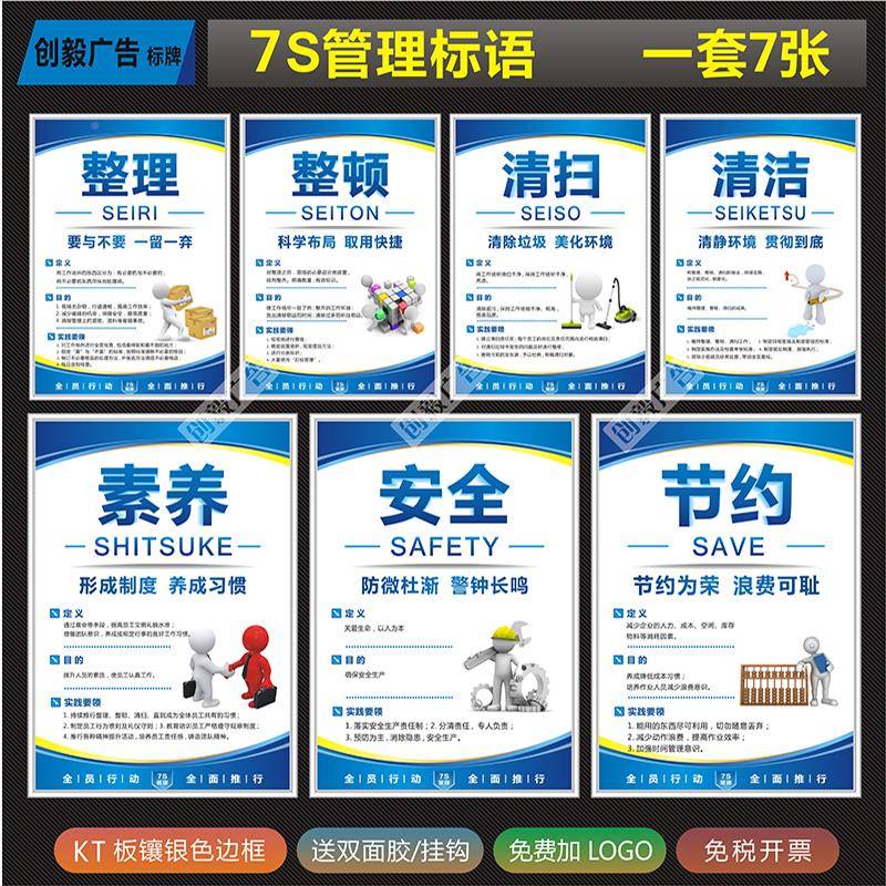 6S/7S创毅（办/8S/10S公管理标识牌 车间5S管理标语 仓库管理看板
