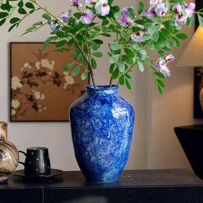 万中国风简约陶新瓷花瓶客厅插花民林酒店高端SZF家居宿水培花瓶