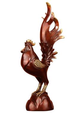 一鸣惊人》全铜公鸡摆件铜《0176鸡十二生肖工卧房间摆设招财艺礼