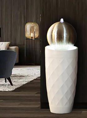 流水喷泉现风北欧水轮创意家柜居代客厅欧装饰品办公室电视摆件北