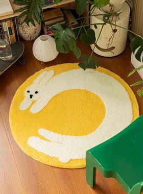 圆原创萌兔家用形地FM1107A毯少女间衣帽房间装饰卧室床边通毯卡