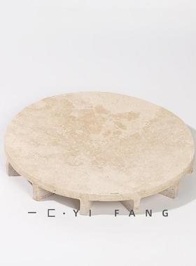 一BL0791匚北欧石大理洞石托样盘现代果板间售楼处客厅花艺餐厅盘