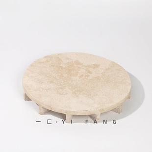 一BL0791匚北欧石大理洞石托样盘现代果板间售楼处客厅花艺餐厅盘