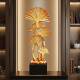 摆现代轻户奢银叶装 饰大摆大业有成件家居客厅玄关入高级感工艺杏