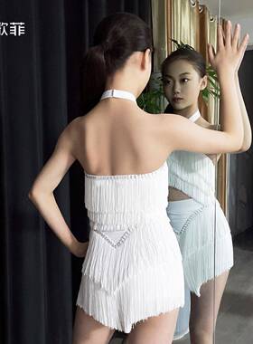 语菲202拉丁舞练功VLE240865服女童带钻夏季高级歌感套出装演国标