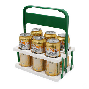 ins法式 复古纯色彩色饮料啤酒收纳杯架咖啡手提篮折叠野餐篮便携