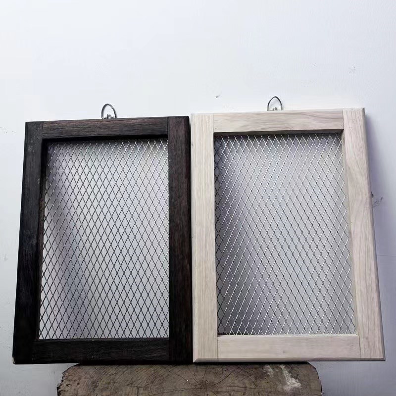 速发实木鹿角蕨种植空气凤梨钢4不锈0壁挂上框相挂板植挂网吊篮定