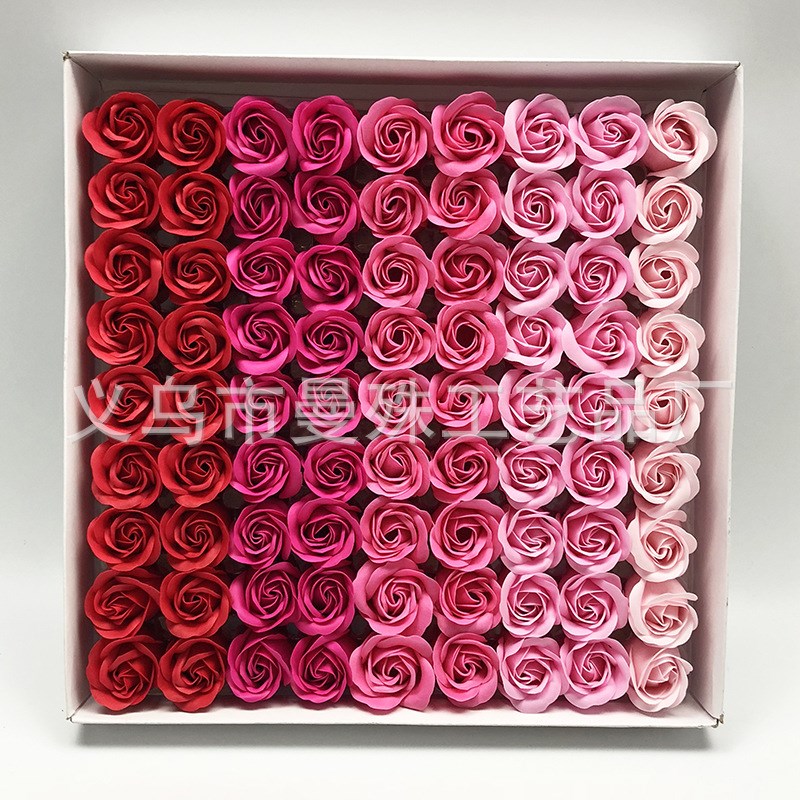 速发圣诞节三层无底座玫瑰香皂花头肥皂花礼盒装饰