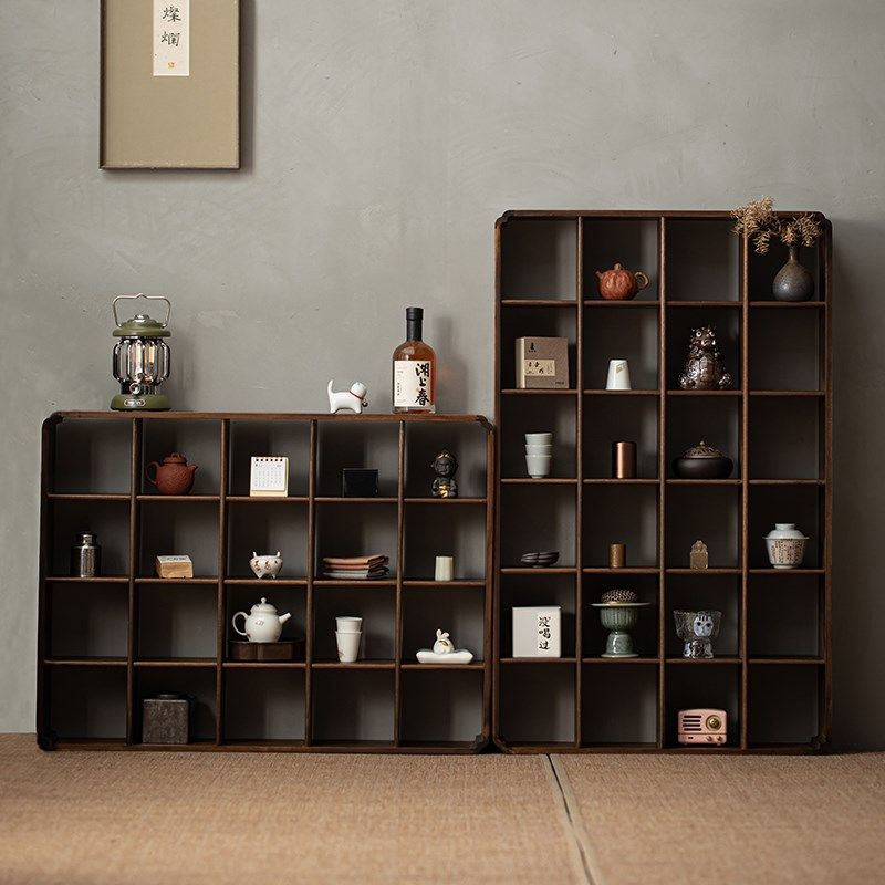 速发胡桃木博古物客厅壶墙壁多宝格茶杯茶挂置物展示架茶室实木储