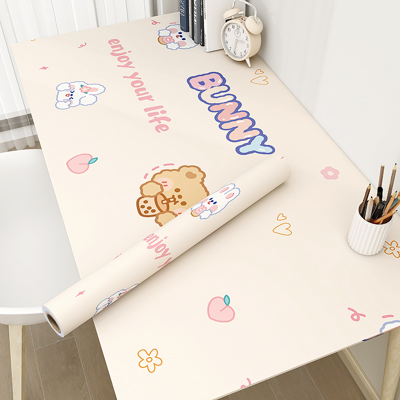 速发桌舍新面贴纸翻桌自粘防水防油寝室书桌学习宿子加厚改造改色