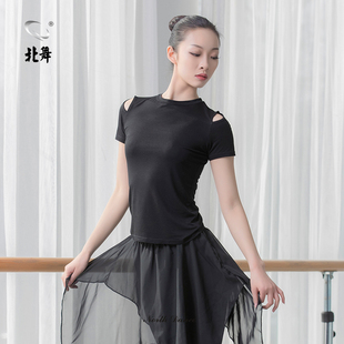 速发露春舞蹈上衣肩民夏族拉丁练功服舞教师形体训练服莫代尔